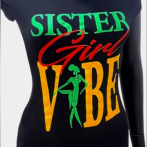 BABY NOIZ | Sister Girl VIBE | Blk Hip-hop Grsphic Tee-shirt | Size Large | NWOT - Picture 2 of 4